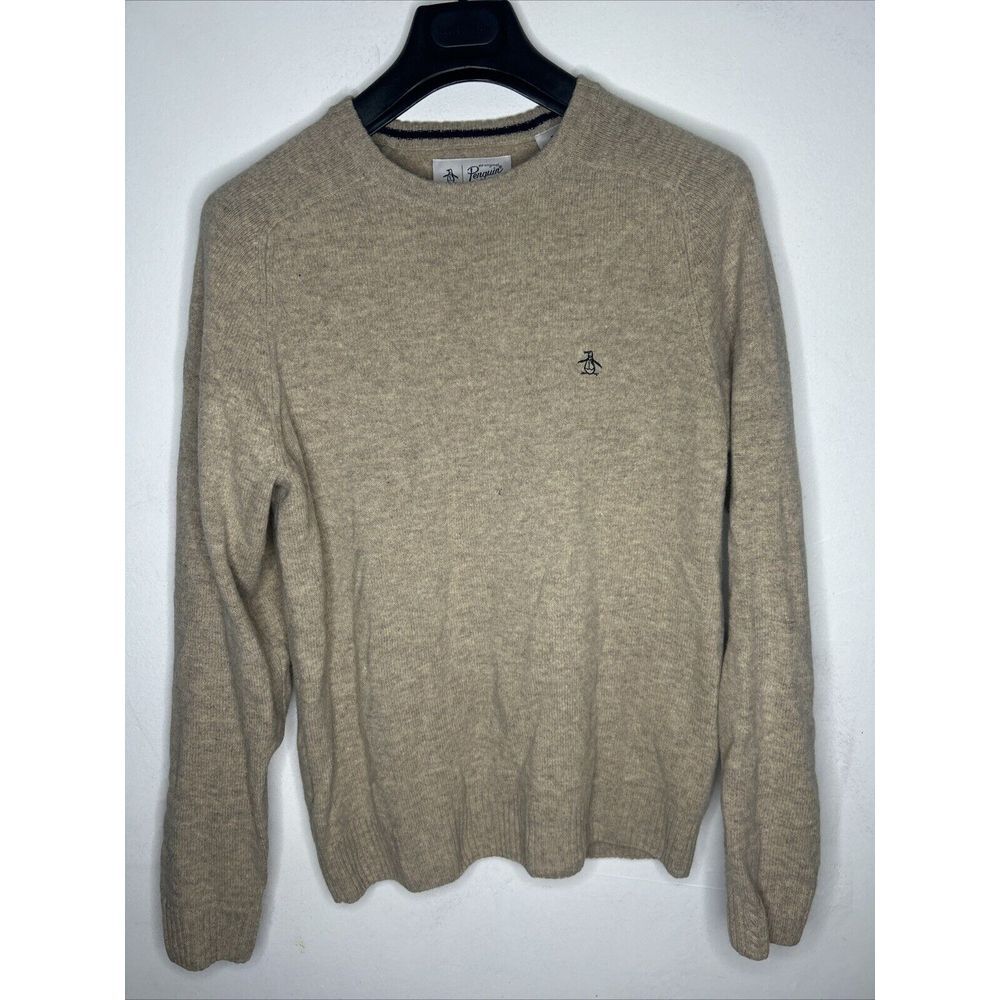 Original Penguin Men Lambs Wool Pullover Sweater Size M Crew Neck Casual
